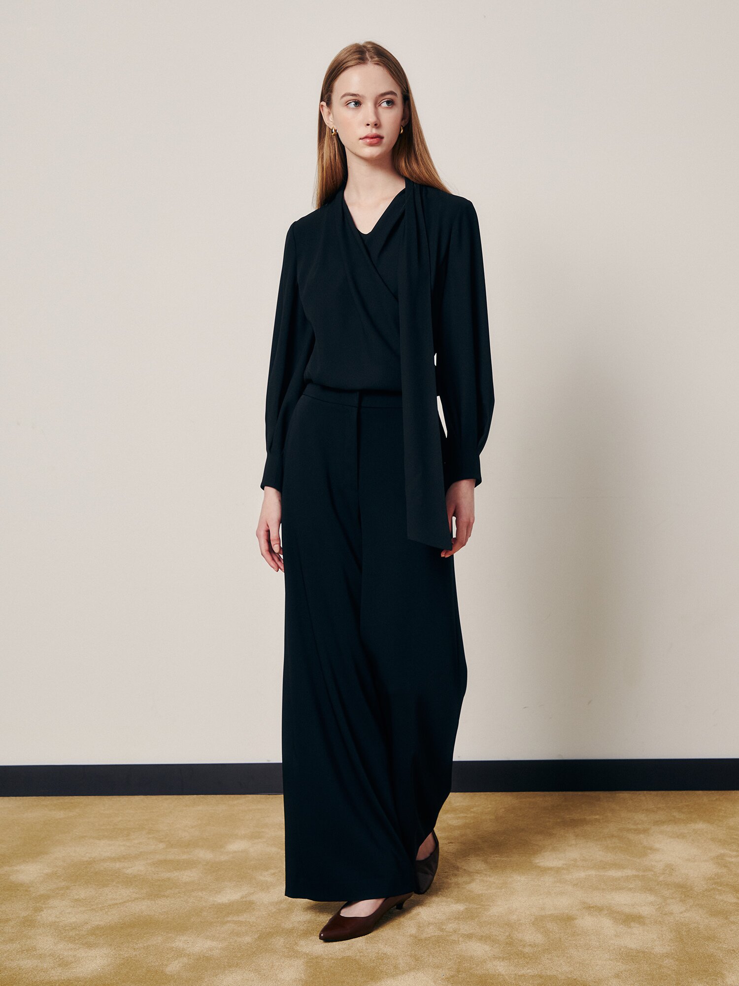 데일리 소프트 와이드핏 팬츠 (BLACK)