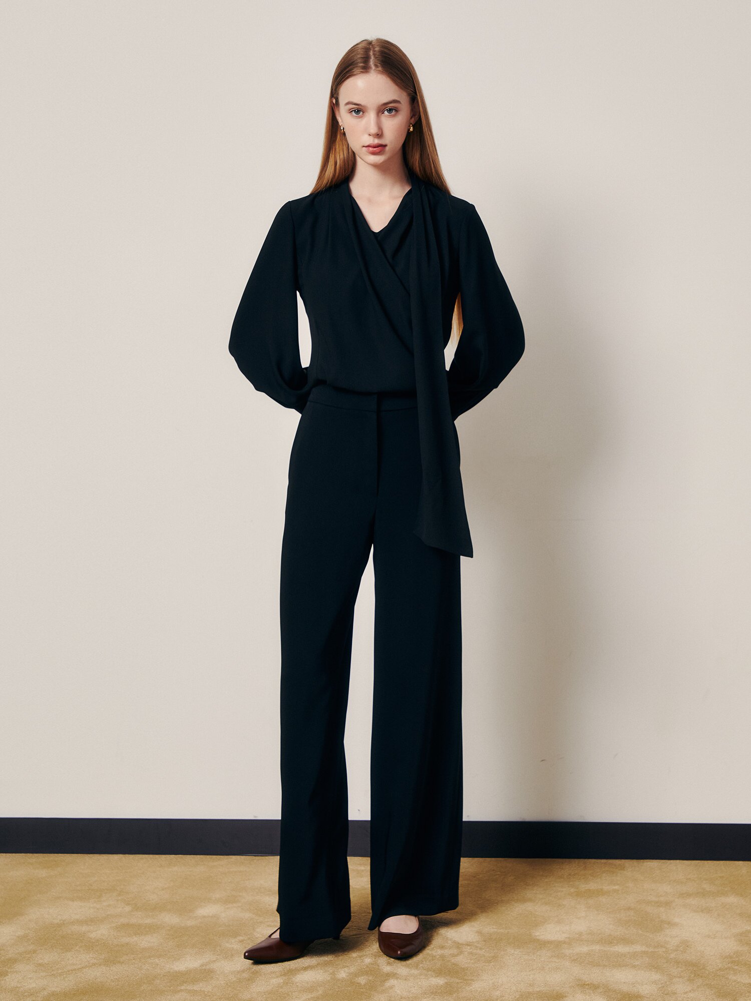 데일리 소프트 와이드핏 팬츠 (BLACK)