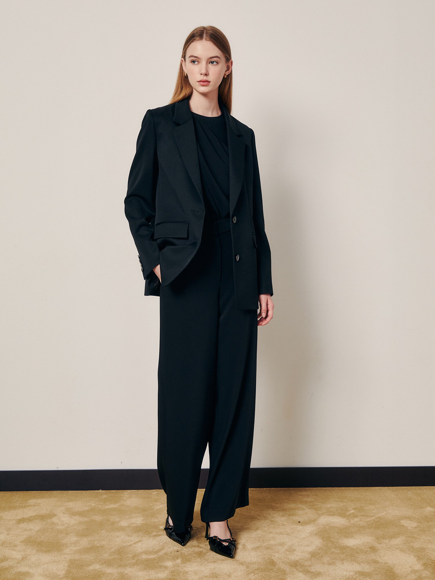 소프트 포멀 플랩 포켓 디테일 재킷 (BLACK)