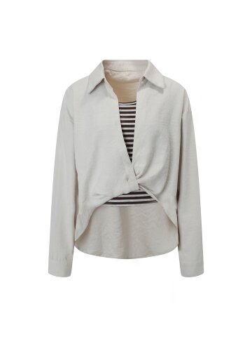 스트라이프 이너 레이어드 블라우스 