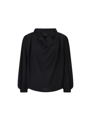 드레이프 타이넥 블라우스 