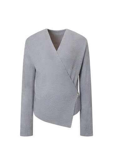 언밸런스 버튼 랩 가디건 