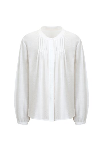 셔링 헨리넥 블라우스 