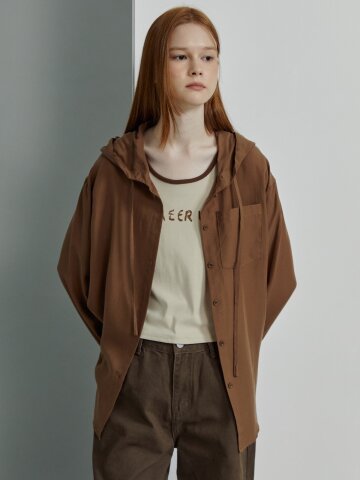 포켓 스트링 후드 블라우스 +이너세트 