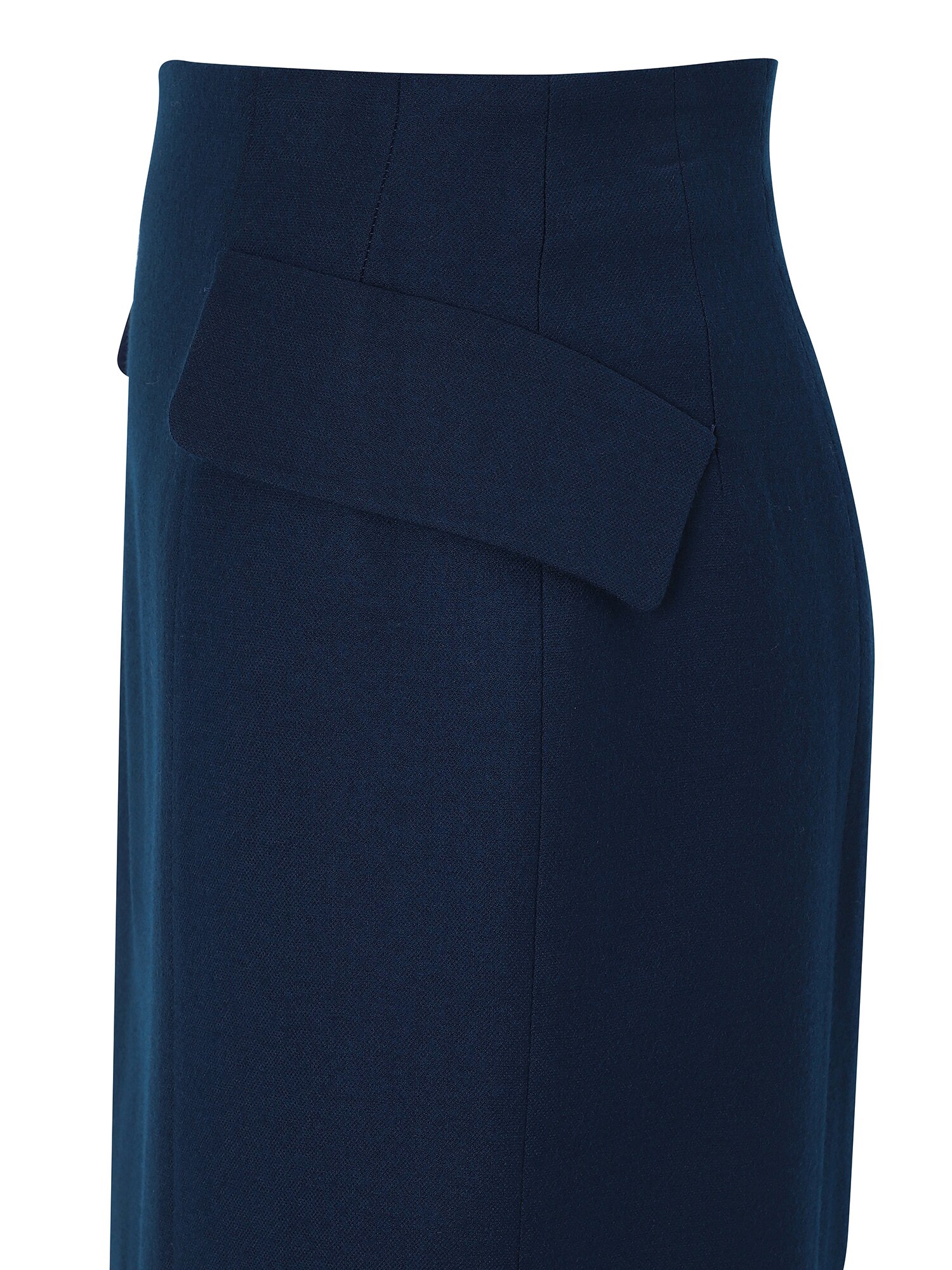 울 사이드 H라인 스커트 (BLUE)