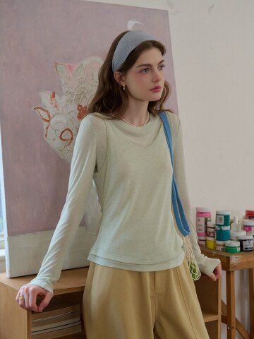 SR_Artistic layerd two-piece top_4color
