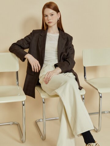 롤업 포인트 테일러드 싱글 투 버튼 재킷 