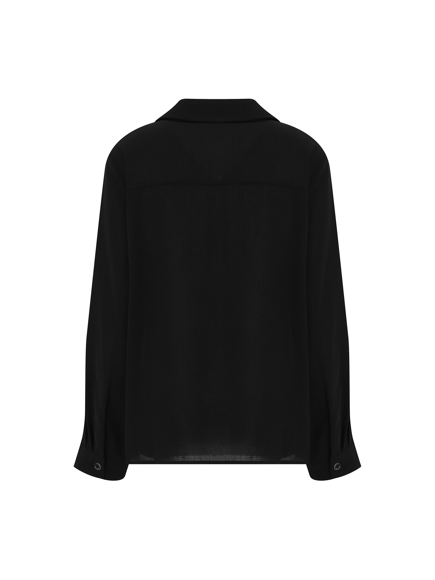 투 포켓 셋업 칼라 셔츠 블라우스 (BLACK)