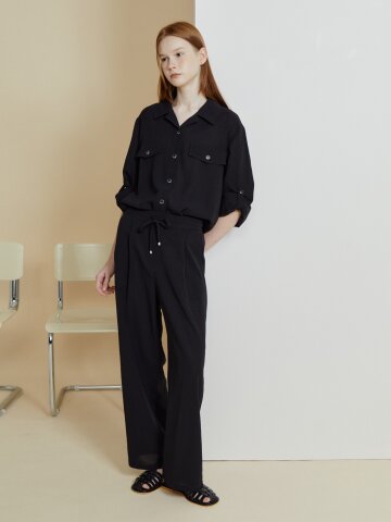 스트링 밴딩 셋업 와이드 슬랙스 