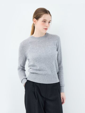 캐시미어 베이직 크루넥 헤더 풀오버 (ZFKKCN00BC-M/GREY)