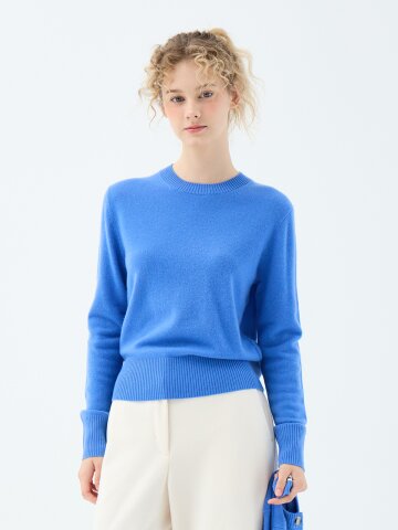 캐시미어 베이직 크루넥 헤더 풀오버 (ZFKKCN00BC-BLUE)