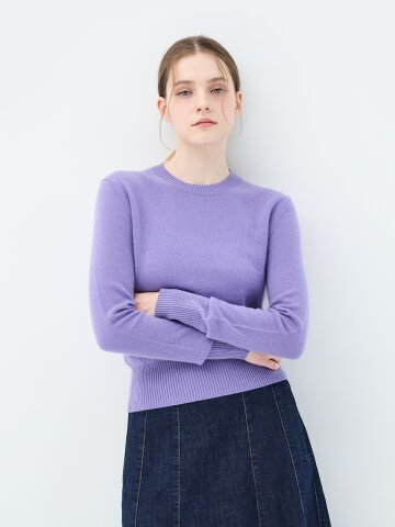캐시미어 베이직 크루넥 헤더 풀오버 (ZFKKCN00BC-L/PURPLE)