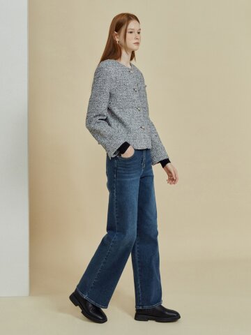 내추럴 코튼 스판 밴딩 데님 팬츠 