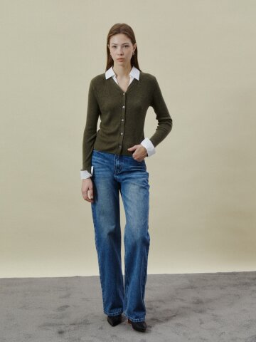 베이직 워싱 와이드 데님팬츠 