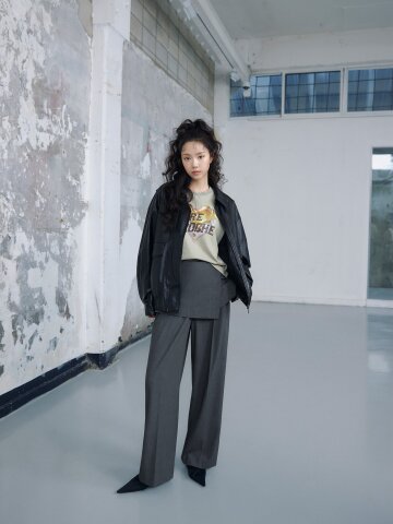 스커트 레이어드 와이드 팬츠 