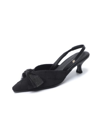 글리터 리본 장식 슬링백 
