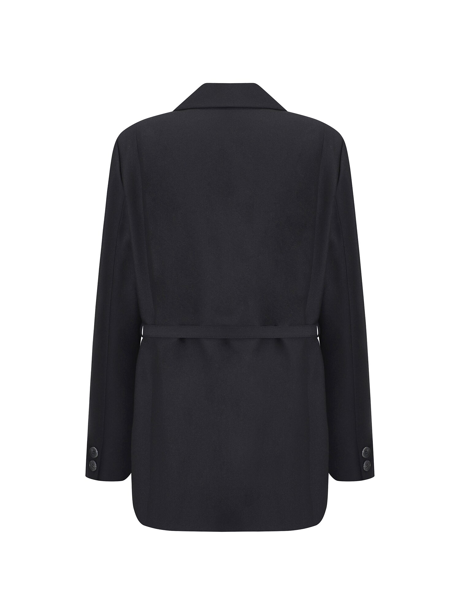 벨티드 원버튼 테일러드 재킷 (BLACK)