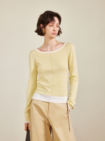 YY_Versatile contrast fake top