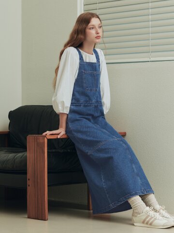 [2TYPE] 오버롤 데님 원피스 / 블루
