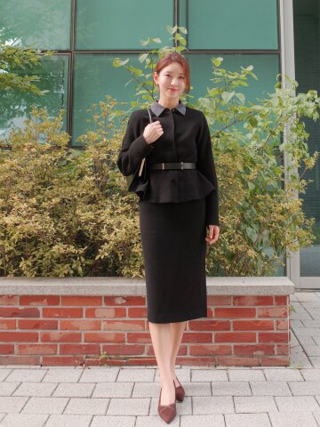 프론트 다트 H라인 스커트 