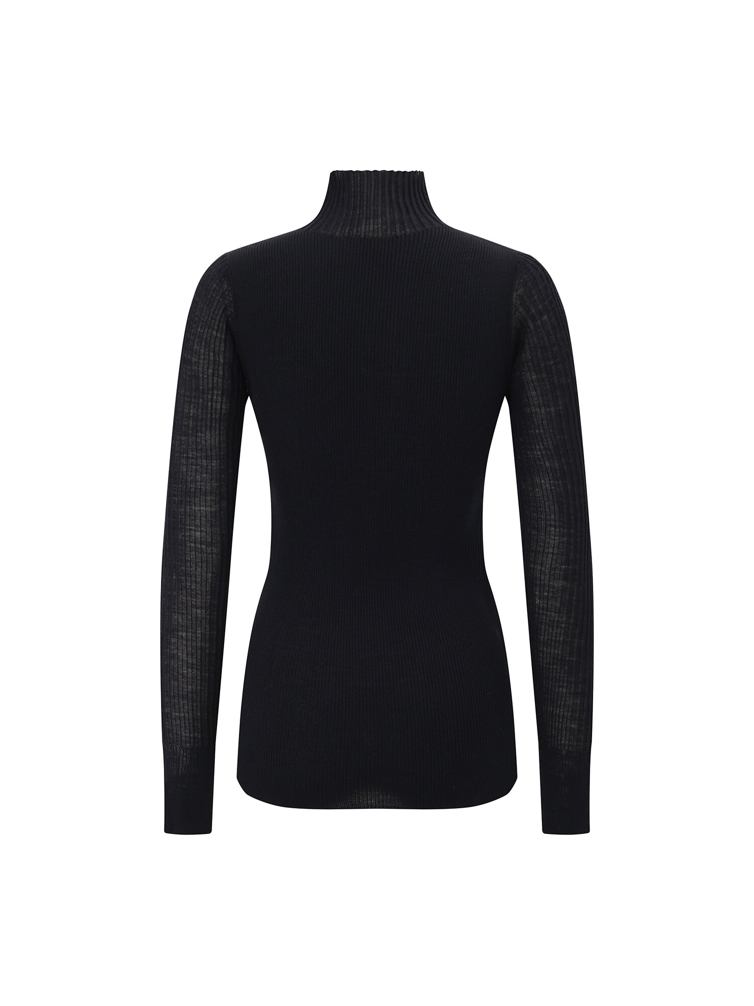 울 프릴넥 풀오버 니트 (NAVY)