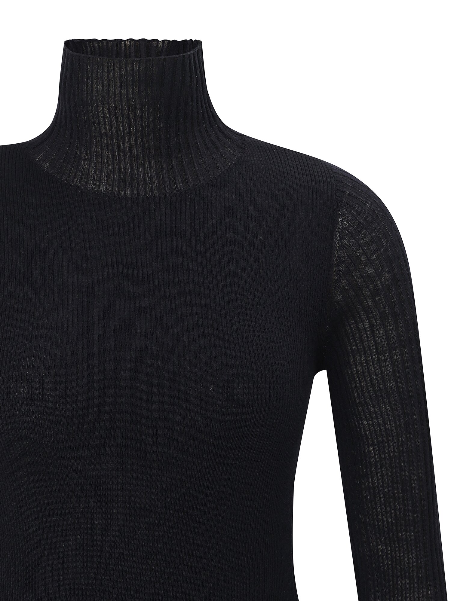 울 프릴넥 풀오버 니트 (NAVY)