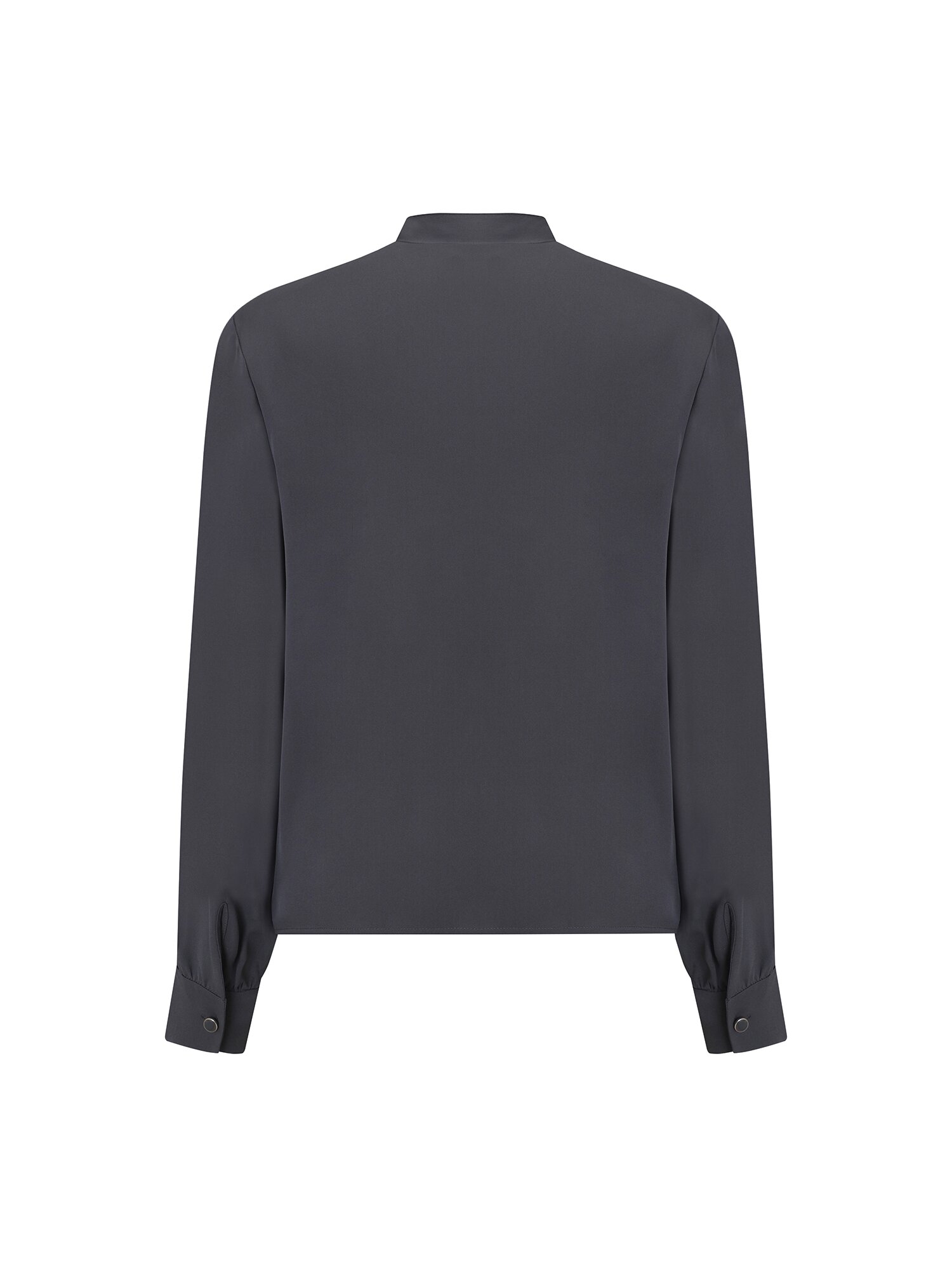 하이넥 타이 블라우스 (DARK GREY)