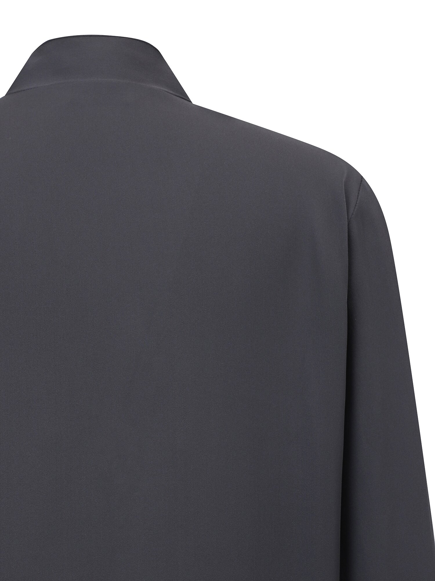 하이넥 타이 블라우스 (DARK GREY)