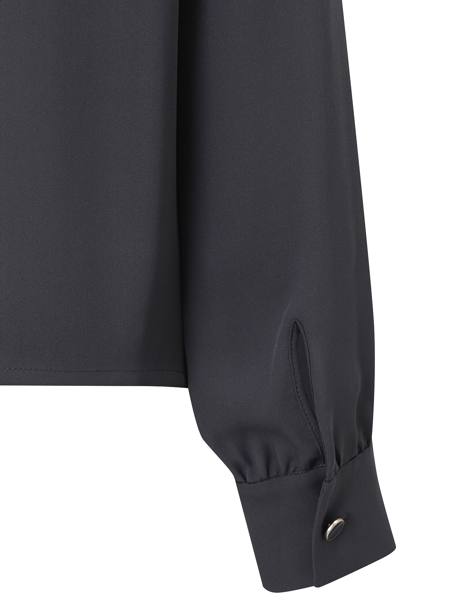 하이넥 타이 블라우스 (DARK GREY)