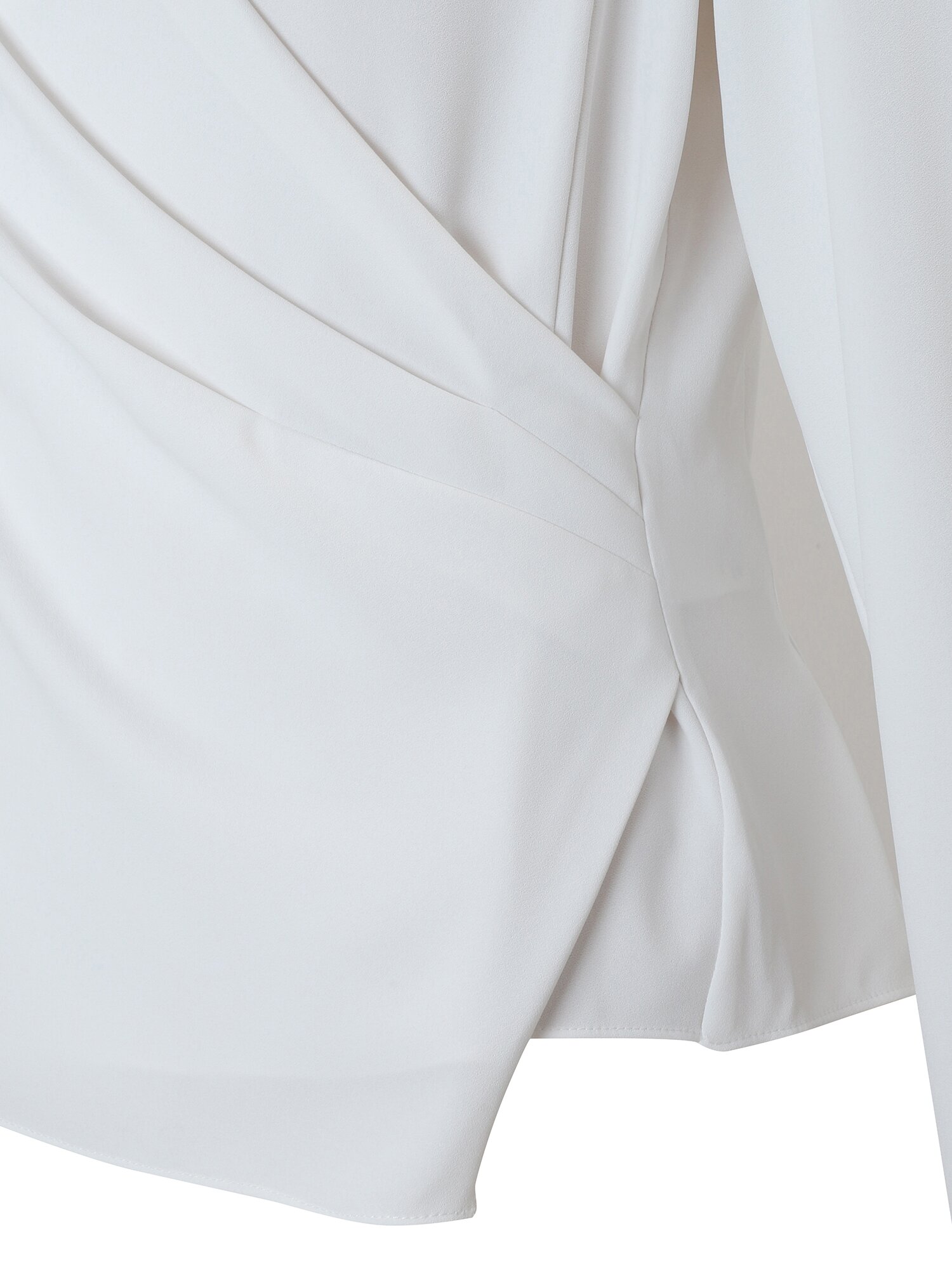 브이넥 스냅버튼 랩 블라우스 (WHITE)