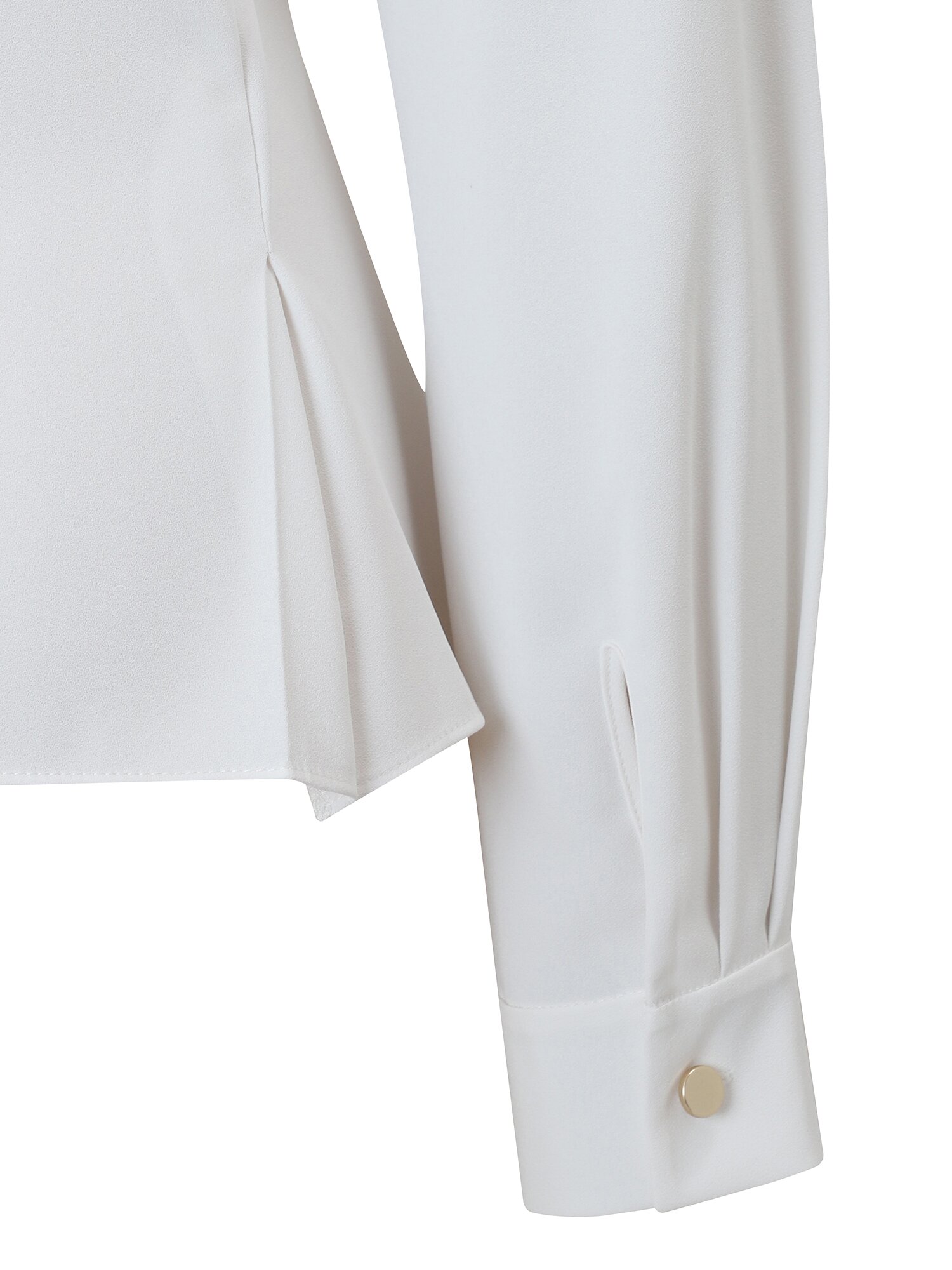 브이넥 스냅버튼 랩 블라우스 (WHITE)