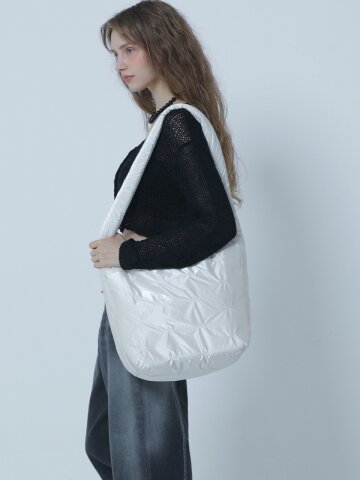 QUILTING OVERSIZE  BAG WHITE