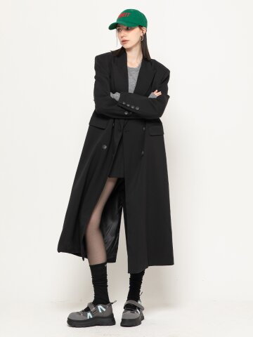 OVERFIT DOUBLE LONG JACKET  BLACK