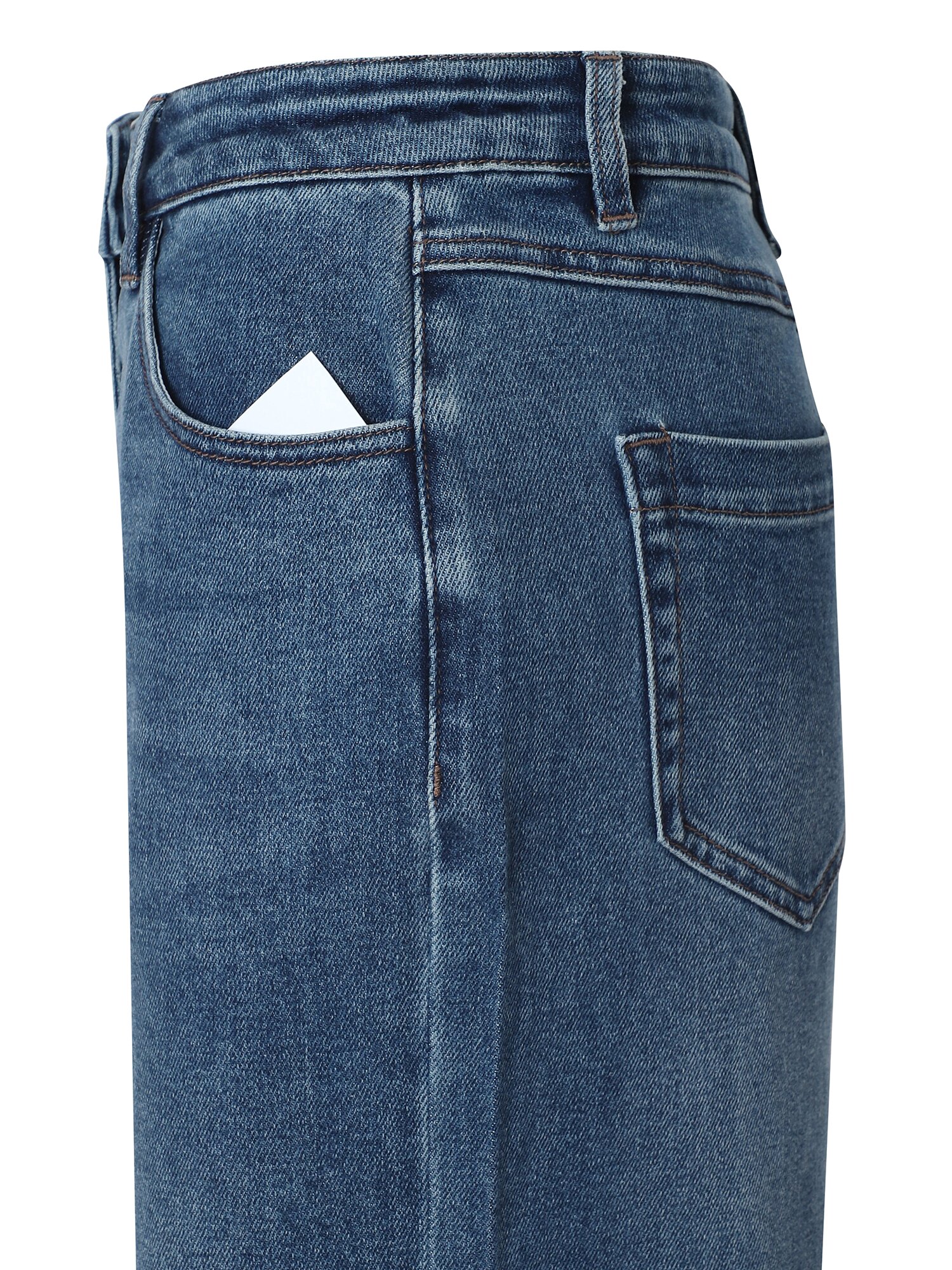 코튼 블렌드 워싱 와이드핏 데님팬츠 (BLUE)