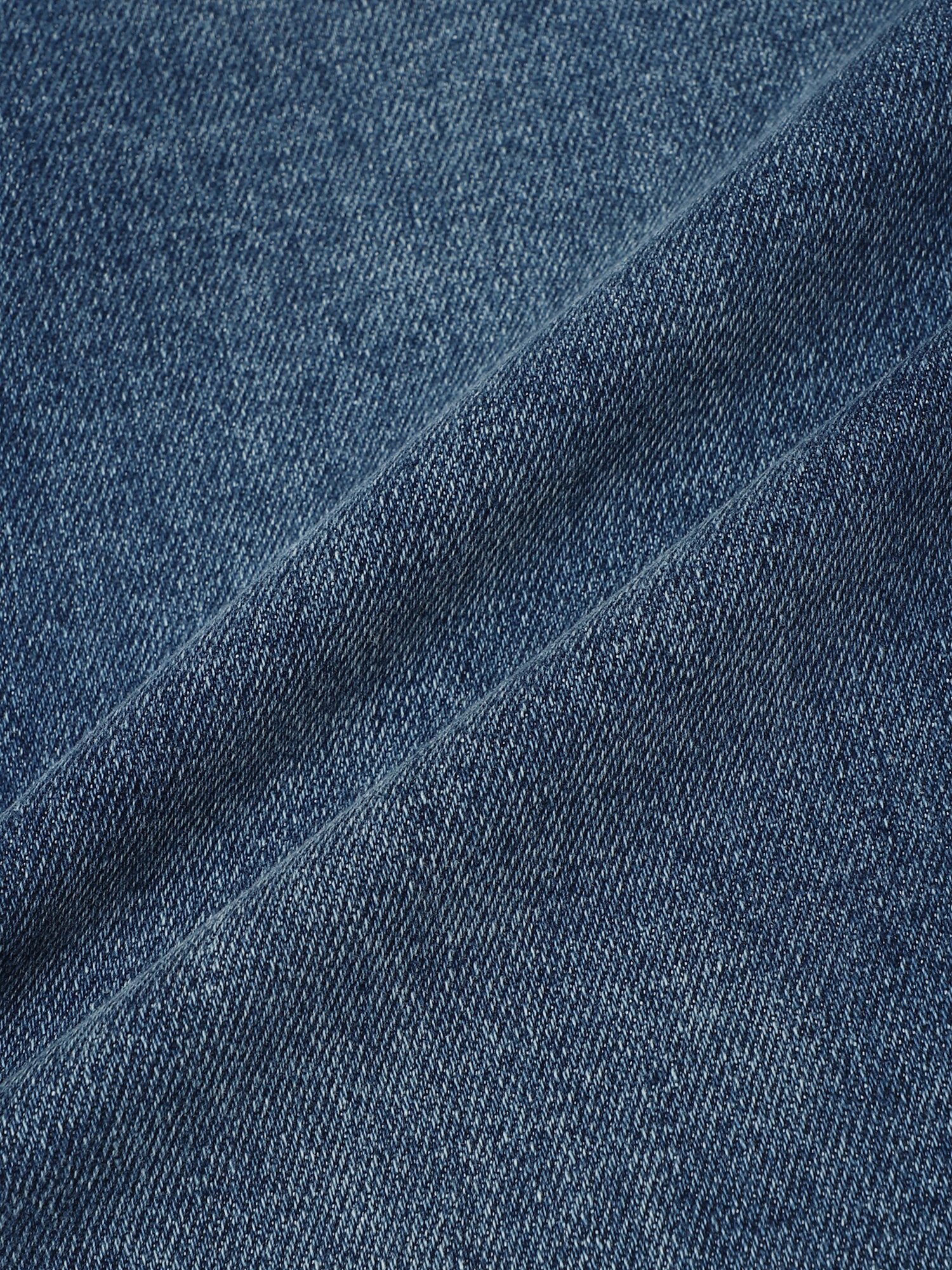 코튼 블렌드 워싱 와이드핏 데님팬츠 (BLUE)