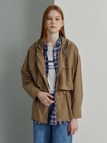 스판 블랜드 플라켓 후디드 재킷 