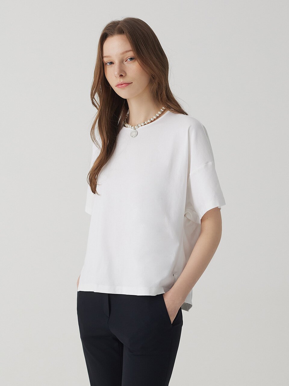202505 AIRY SUPIMA SILHOUETTE T-SHIRT(2pack)