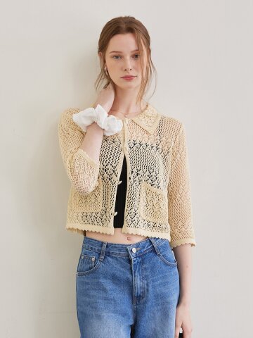 202507 CROCHET CARDIGAN - BUTTER