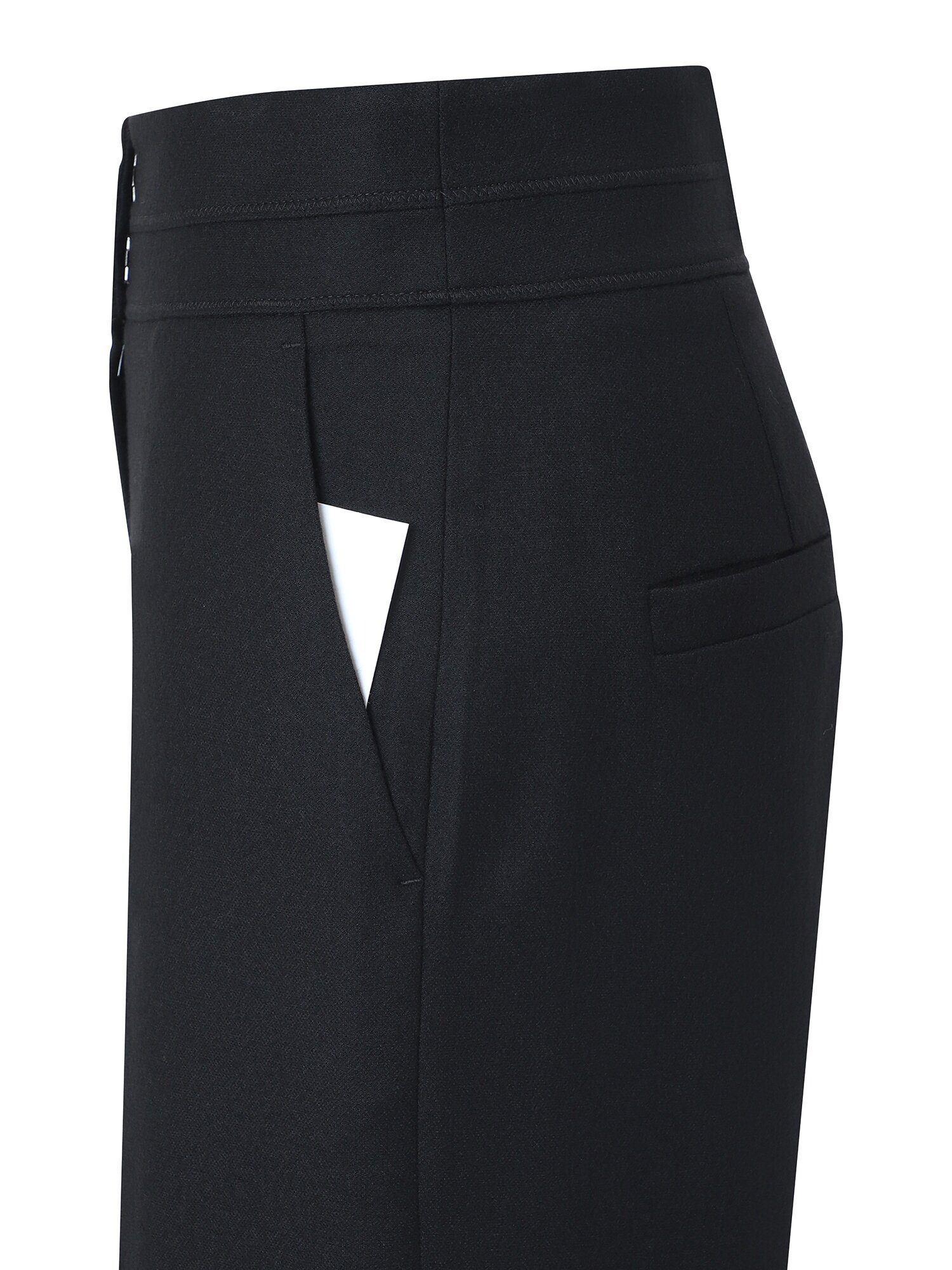 울 하이웨스트 슬랙스 팬츠 (BLACK)