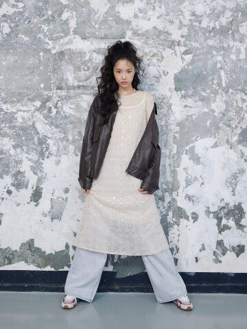 플로럴 레이스 슬립 원피스 