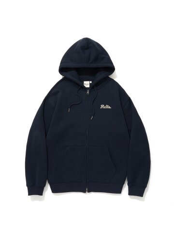 SCRIPT CHAIN EMB HOOD ZIP-UP_D.NAVY