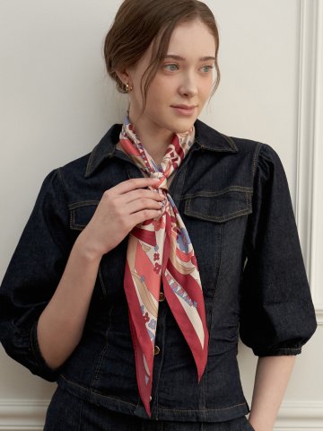 엘르 다이브 실크 롱 다이아 스카프 SE549S309