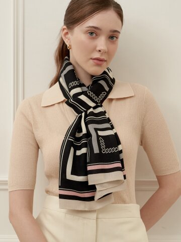 엘르 씨티엘 울실크 롱 스카프 SE549T308