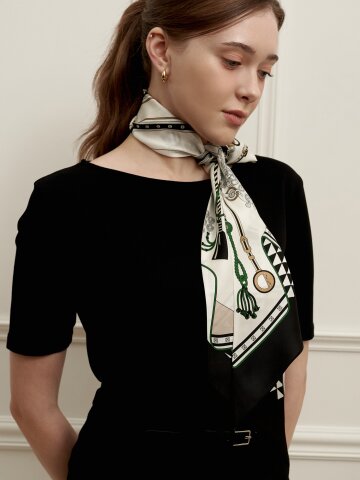 엘르 셀리스 실크 방도 스카프 SE549S305