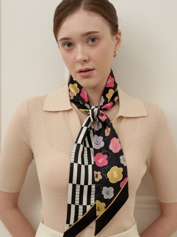 엘르 마카롱 실크 방도 스카프 SE549S303