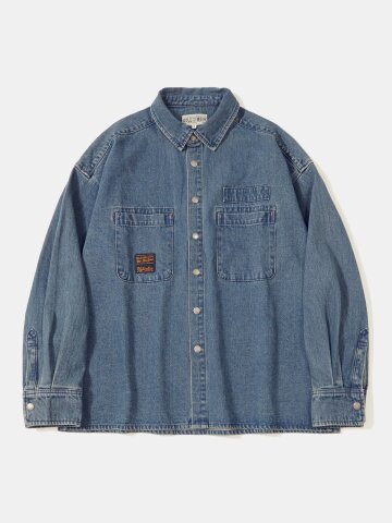 SL-LABEL OVER-FIT DENIM SHIRTS_MIDNIGHT JEAN