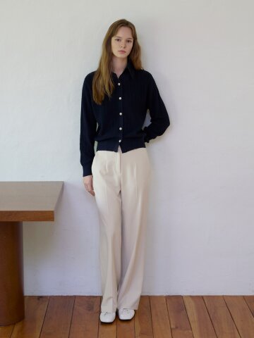 소프트 터치 밴딩 와이드핏 슬랙스 팬츠 