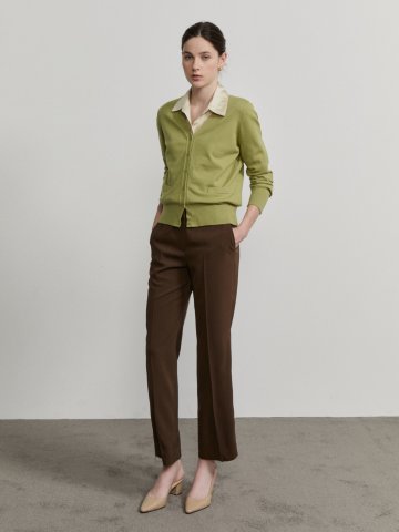 더블 밴드 레귤러핏 슬랙스 팬츠 