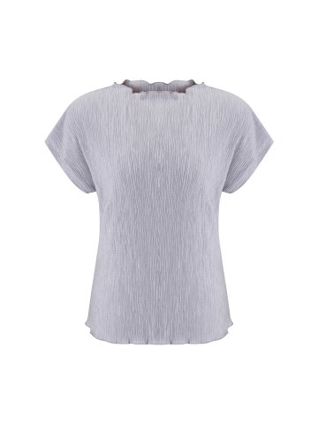 플리츠 캡 슬리브 티셔츠 