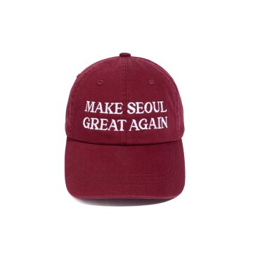 메이크 서울 그레이트 워시드 코튼 볼캡 (버건디)
